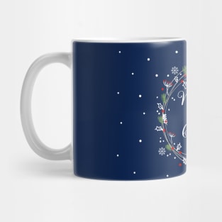 Merry and Bright Christmas Wreath Mug